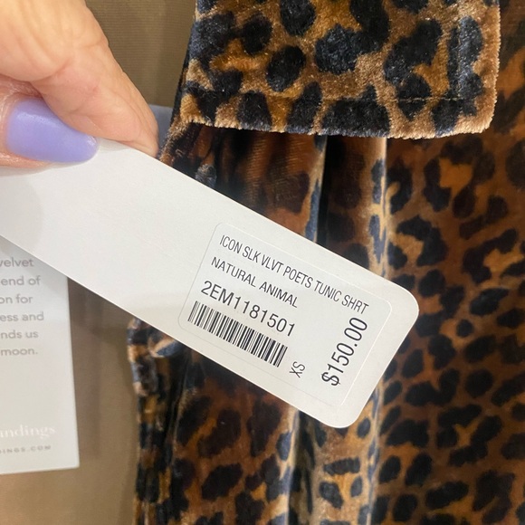 Soft Surroundings Silk Velvet Cheetah Print Jacket Tunic XS NWT - Picture 12 of 15